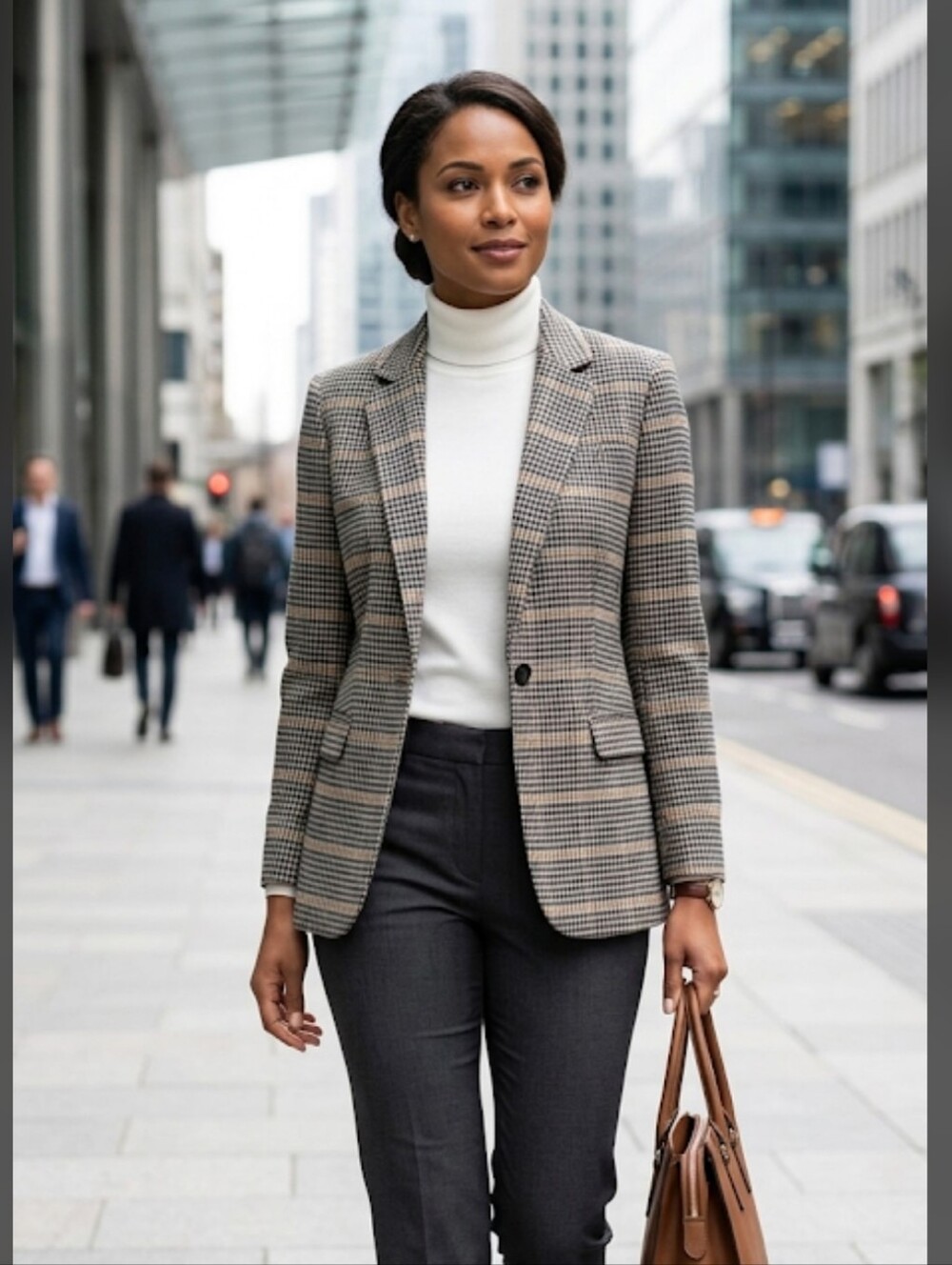 Nine West Houndstooth Knit Jersey Stretch Blazer Jacket XS Corpcore Old Money